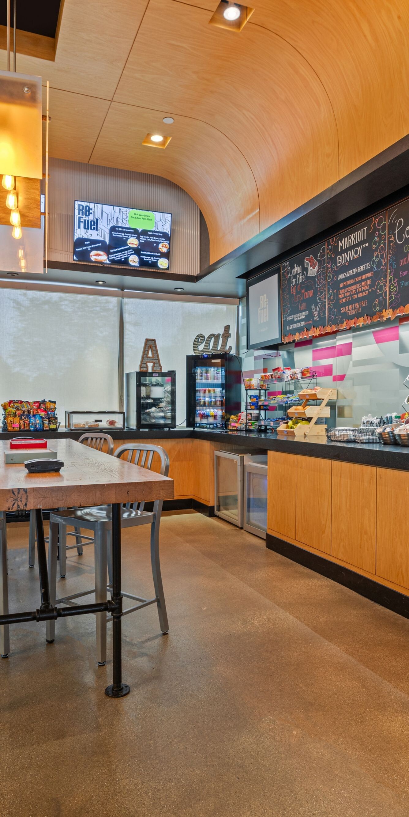 Grab-and-go market with snacks and drinks