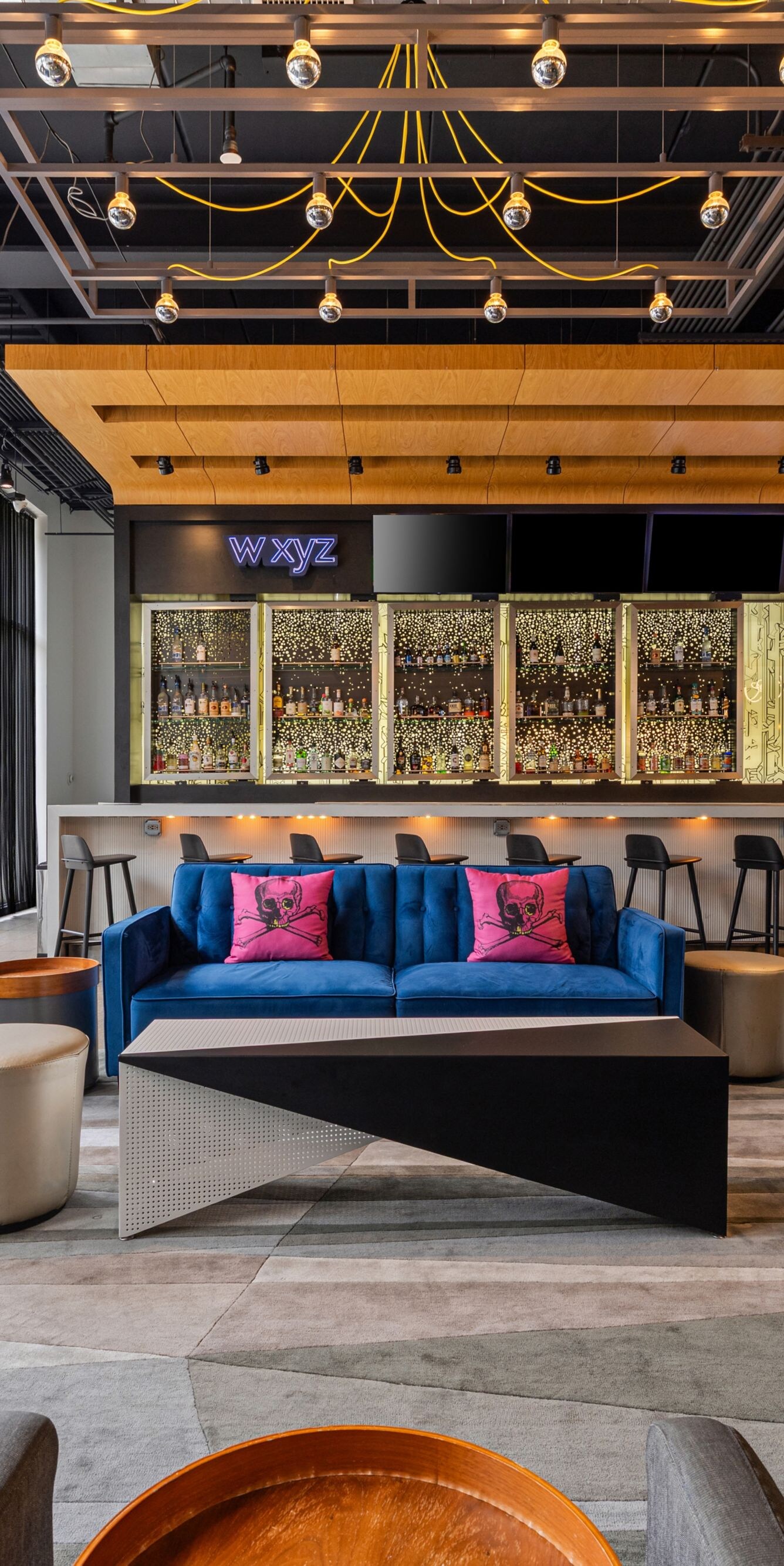 W XYZ bar beyond lounge seating