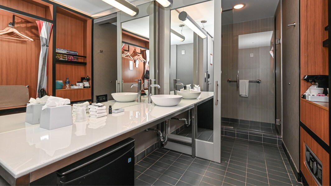 sink and shower area