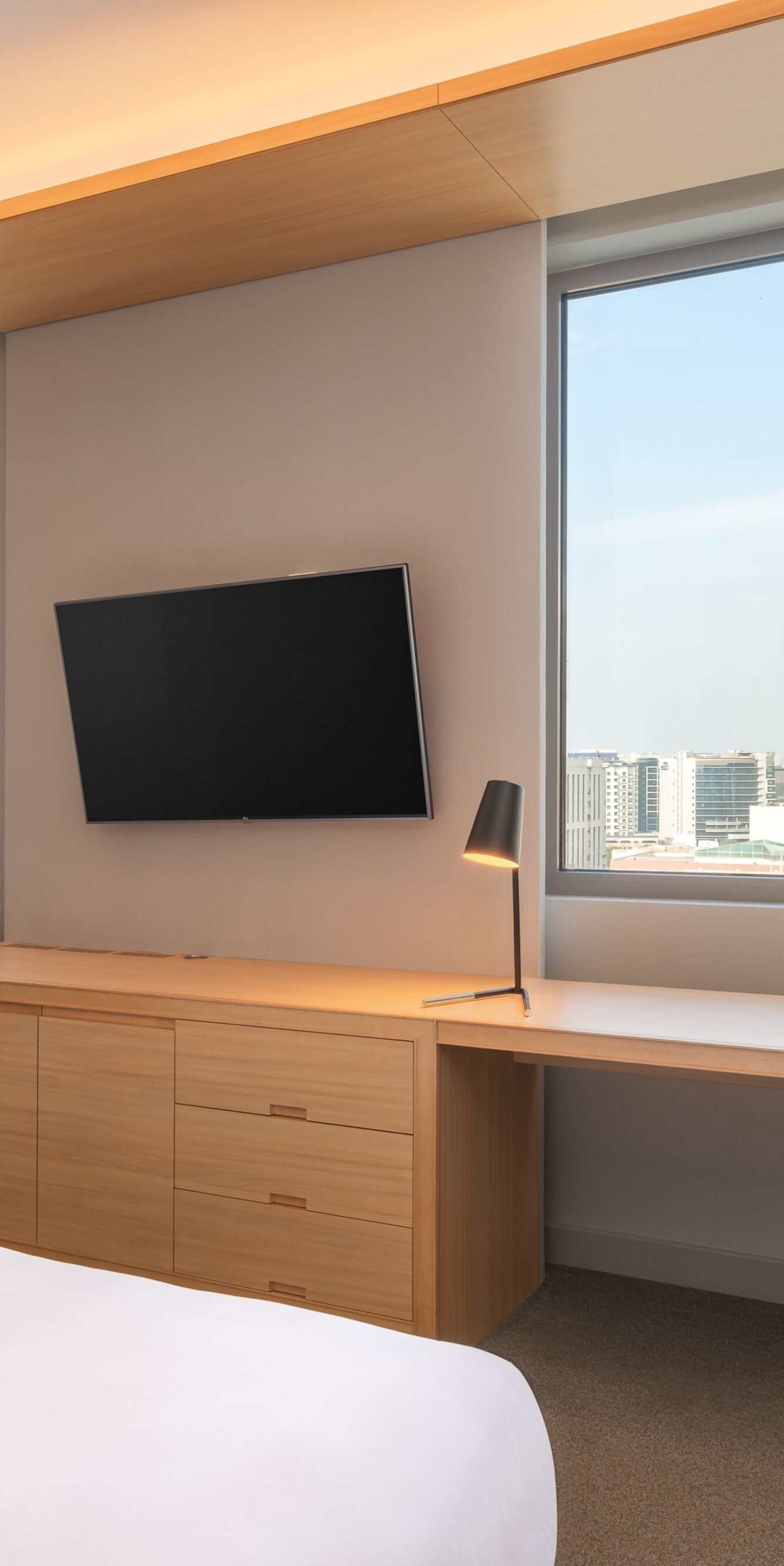 King Bedroom with City View and Seating