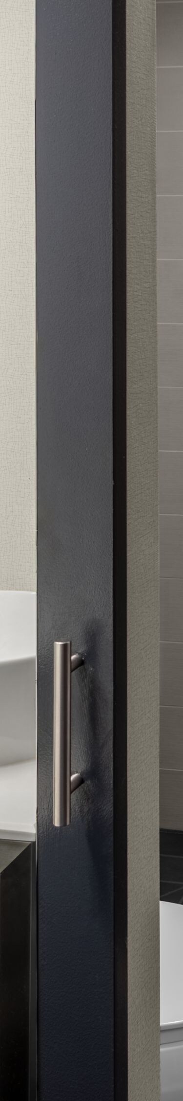 Modern bathroom with glass shower and sink