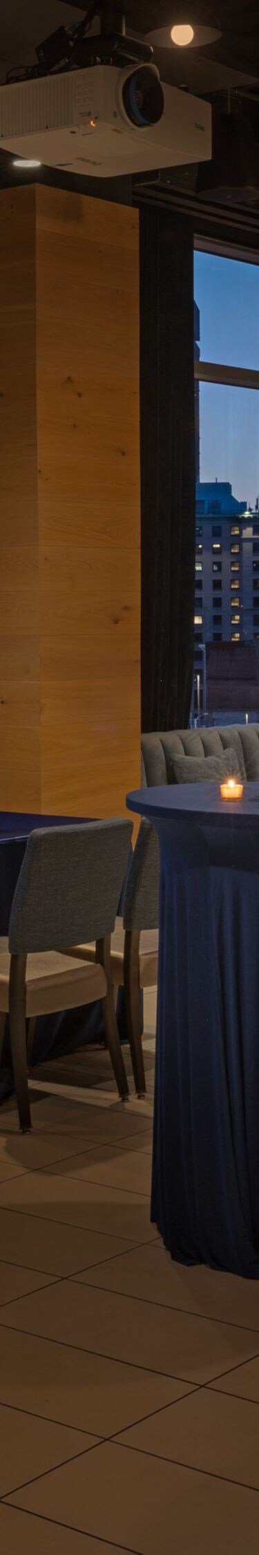 event space with skyline views