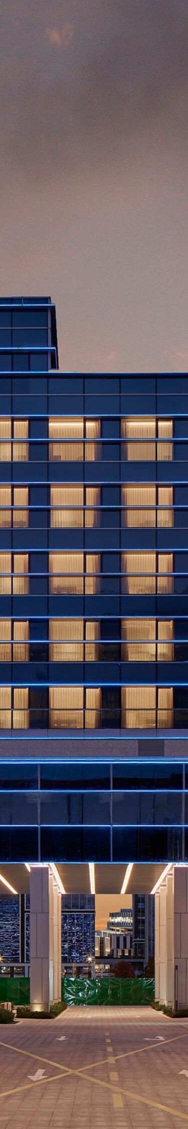Night view of the building