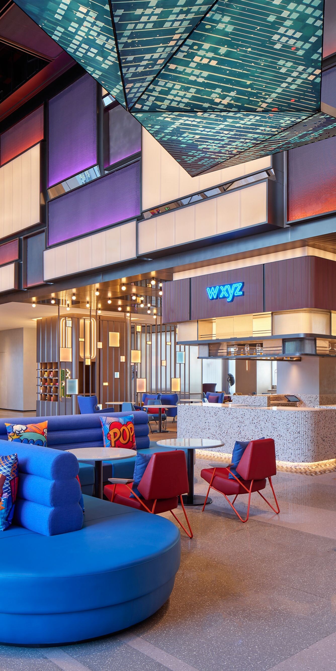 Lobby sofas and tables