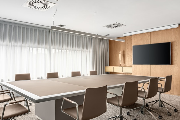Meeting room, big elegant table and big chairs