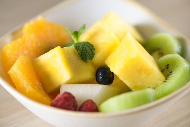 Fruit salad from our AC Lounge and room service