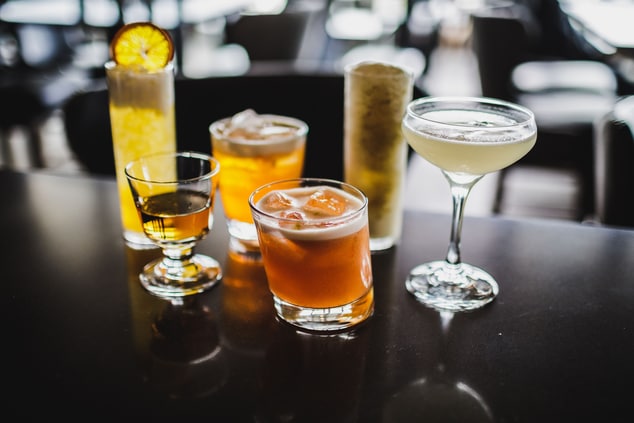 cocktails on bar