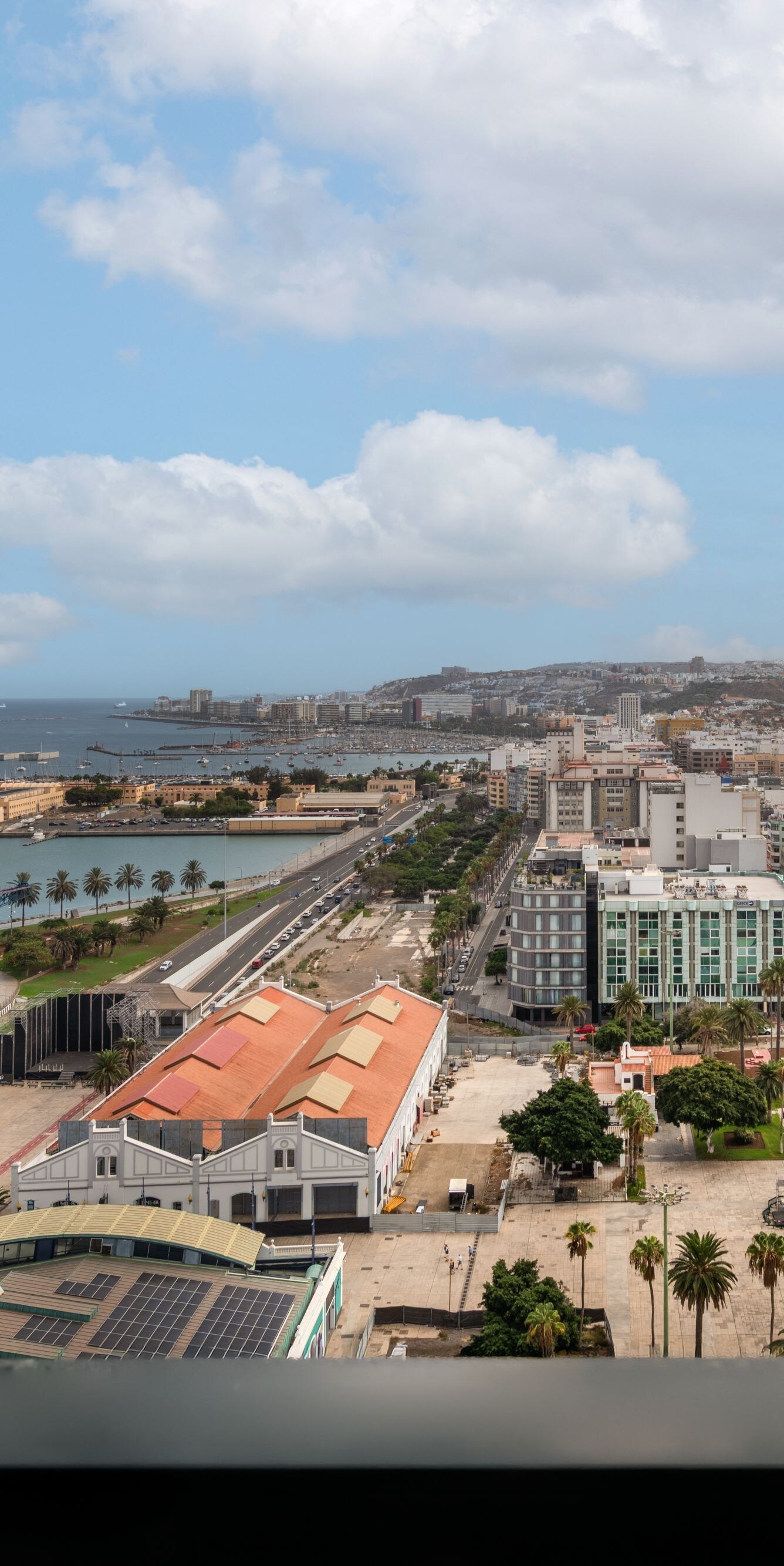Panoramic city and waterfront view