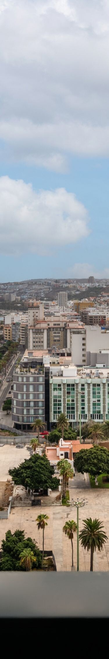 Panoramic city and waterfront view