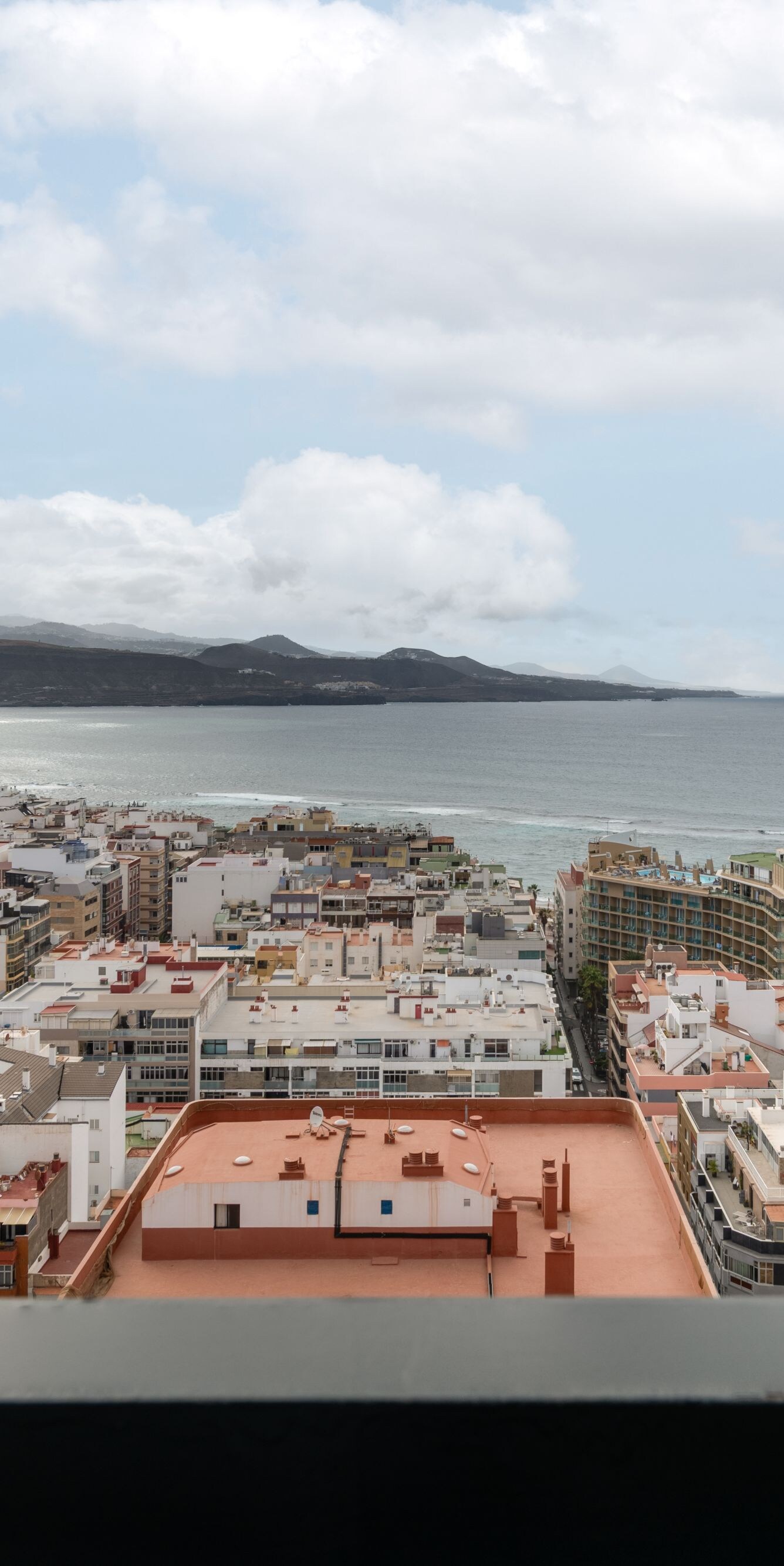 Panoramic city and sea views from terrace