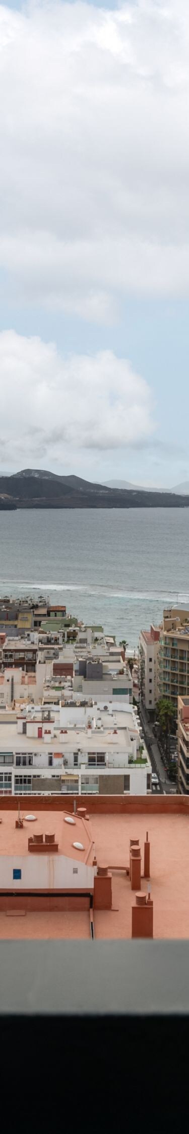 Panoramic city and sea views from terrace