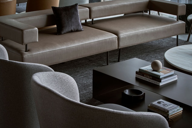 Lobby armchairs and coffee table