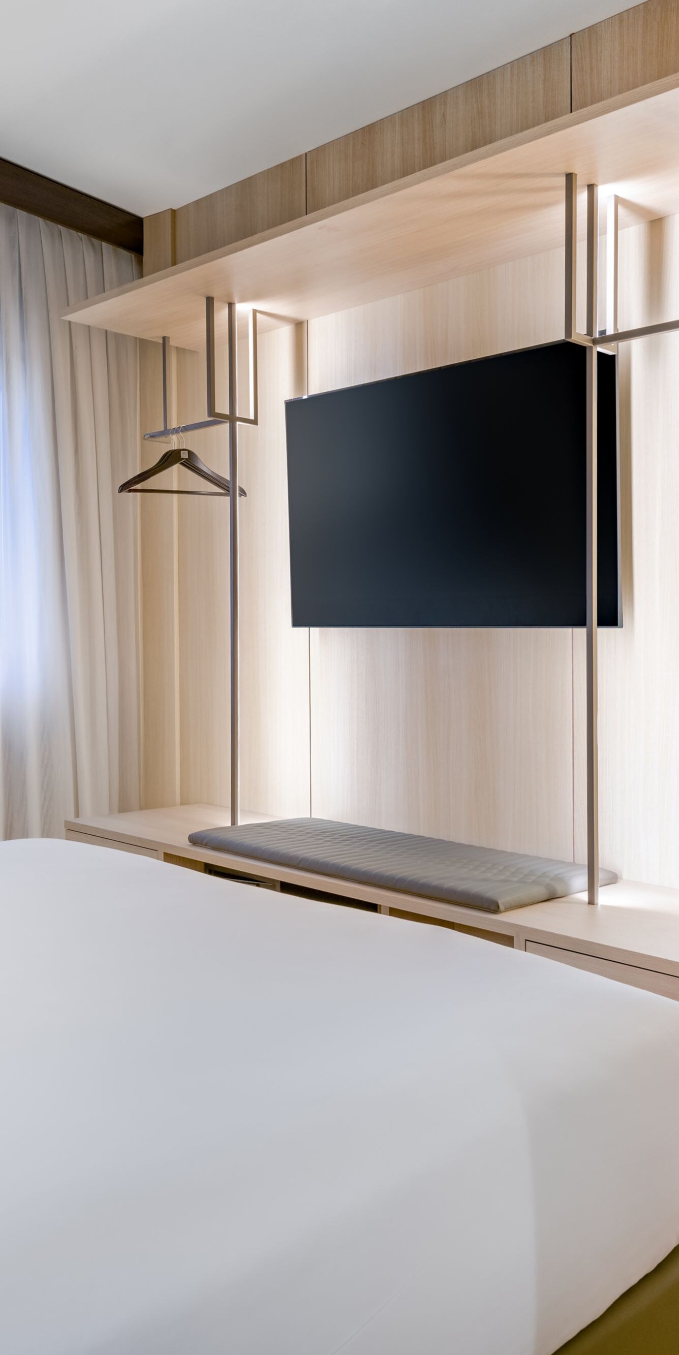 Guest room with king bed and modern design