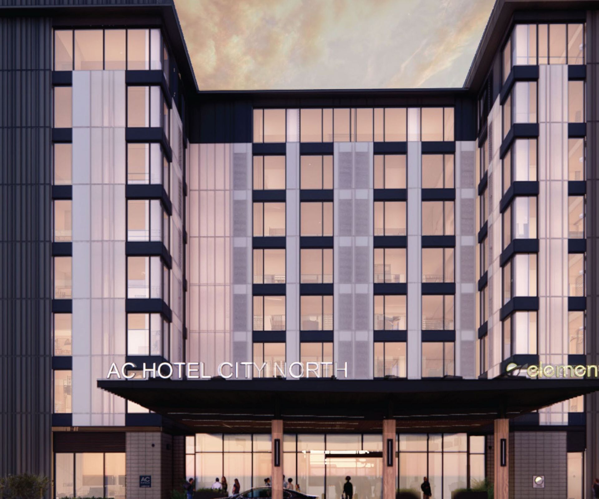 Exterior at sunset