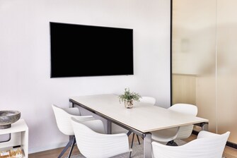 Boardroom-style table and chairs