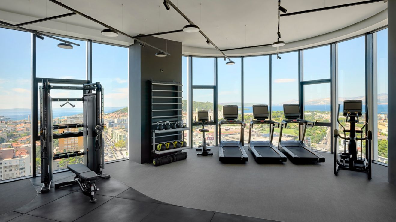 AC Hotel Split - modern hotel gym with views