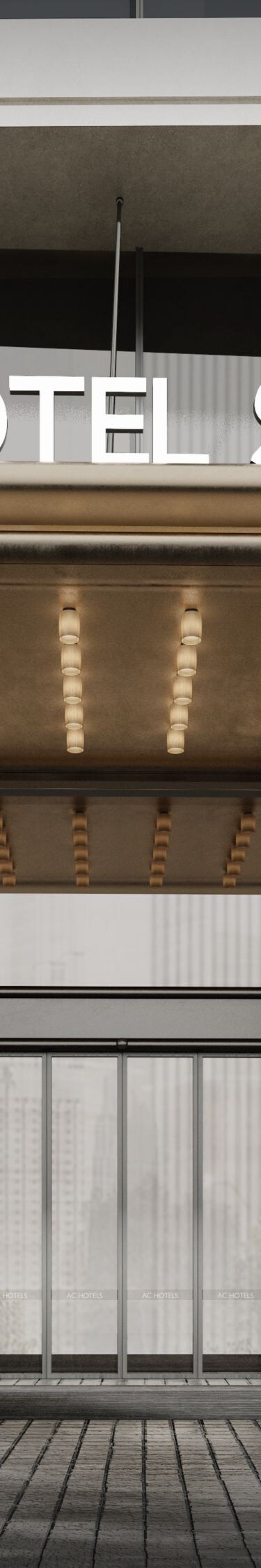 Rendering of Hotel Main Entrance Facade
