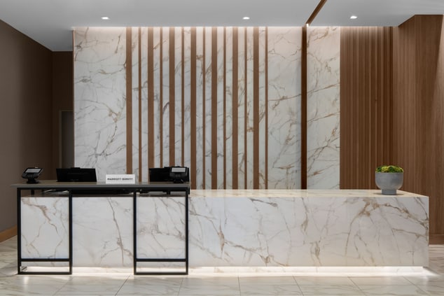 Front desk with two check in terminals