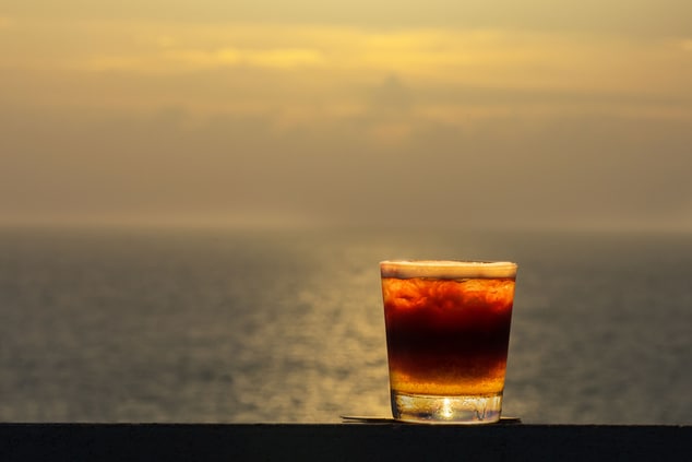 Cocktail overlooking ocean