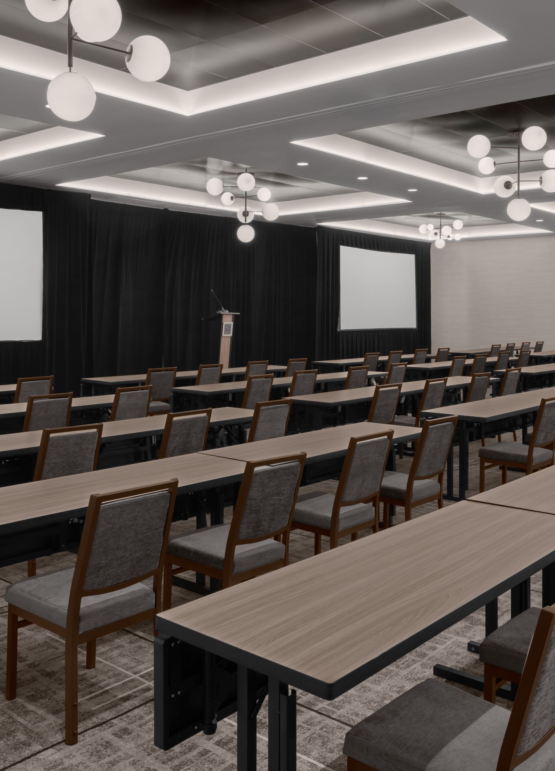 Screen, Tables, Chairs