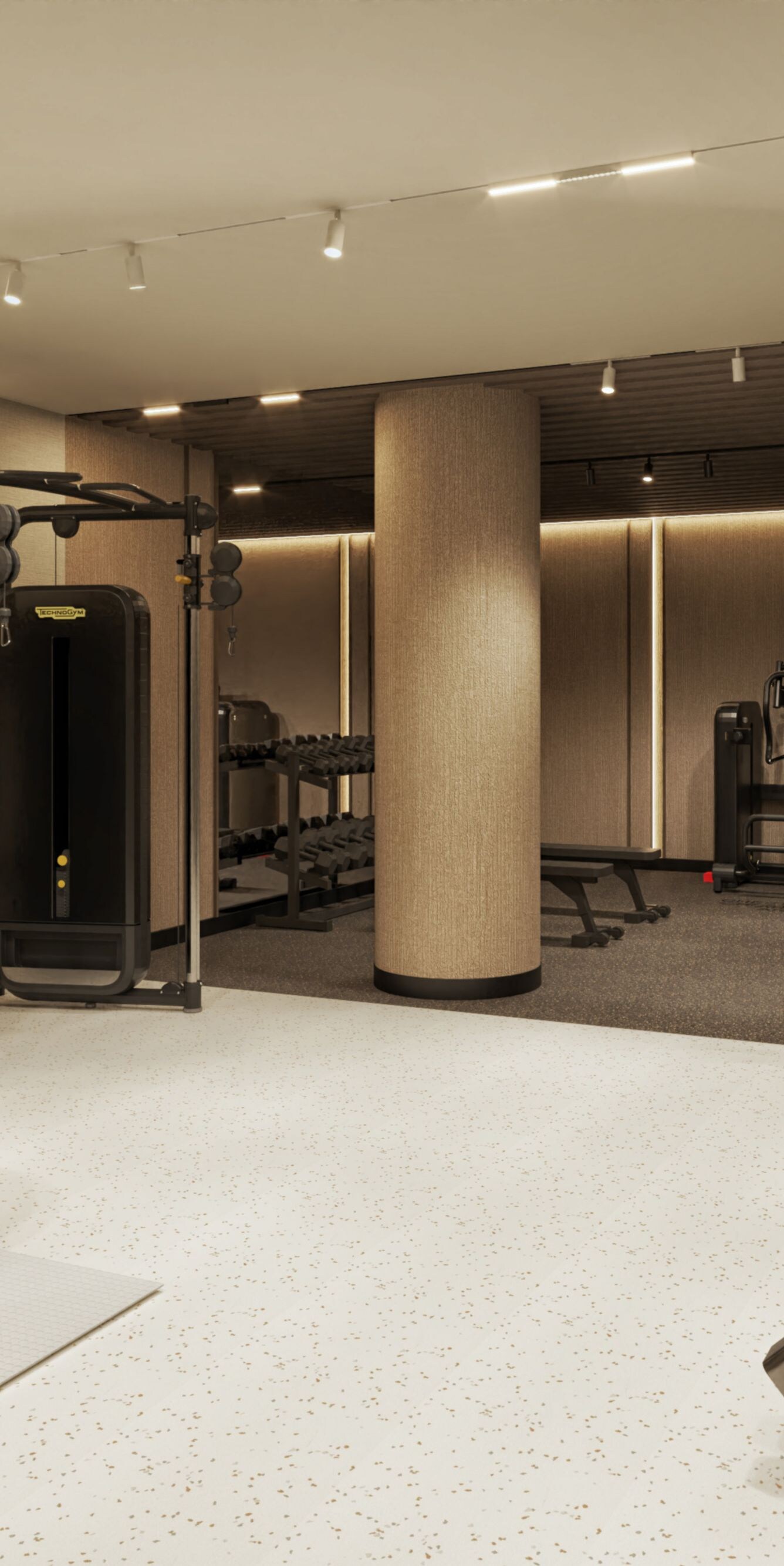 Gym with cardio equipment