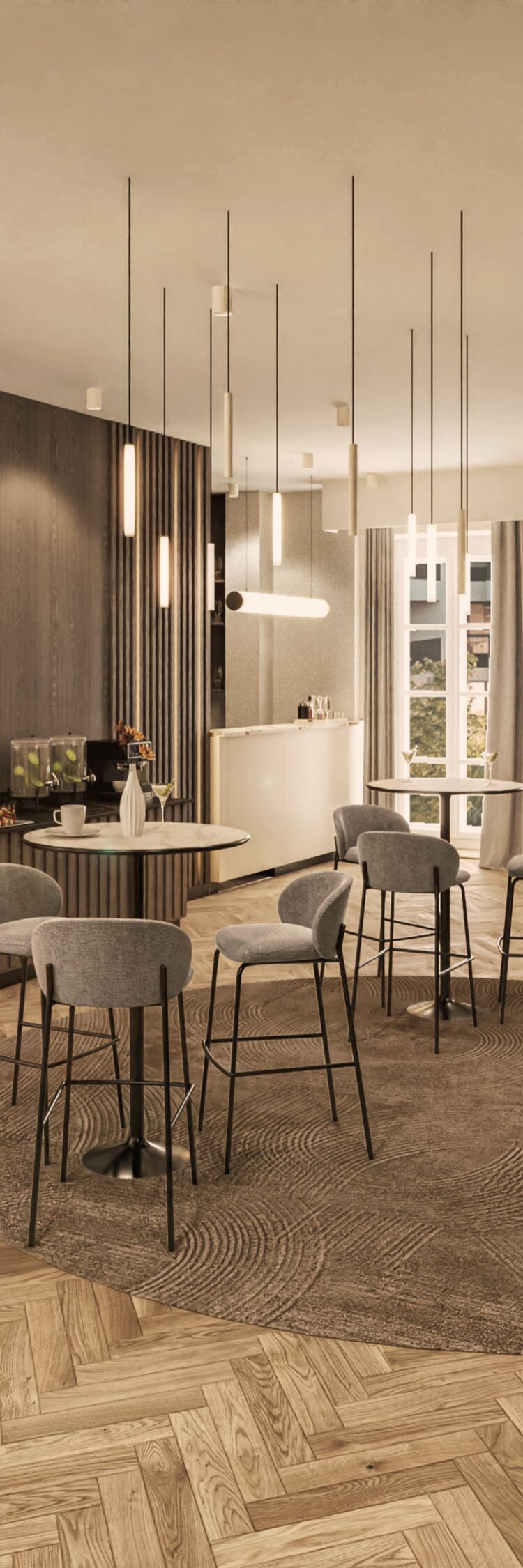 Foyer with buffet arrangement