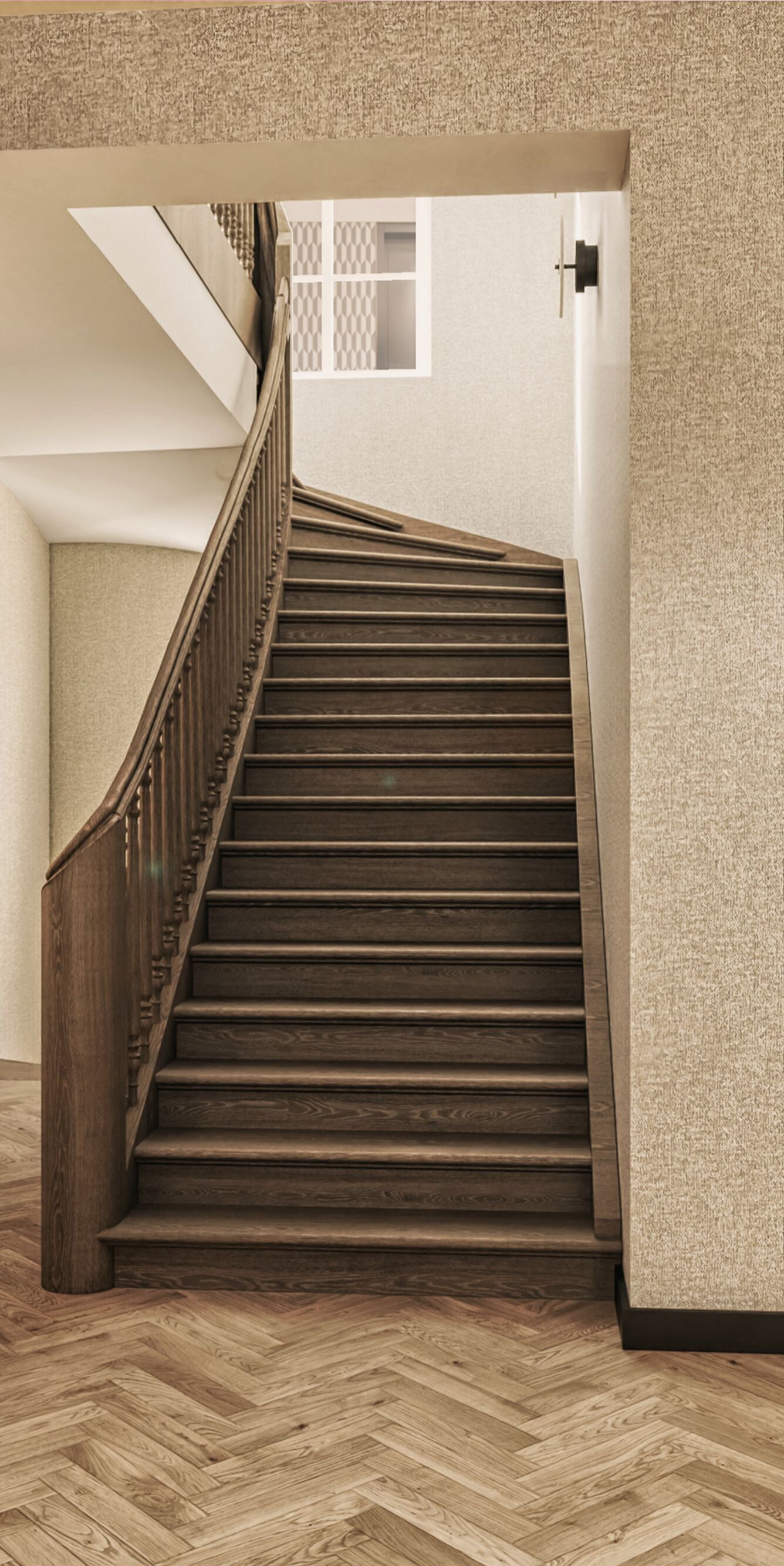 Foyer section with art and staircase