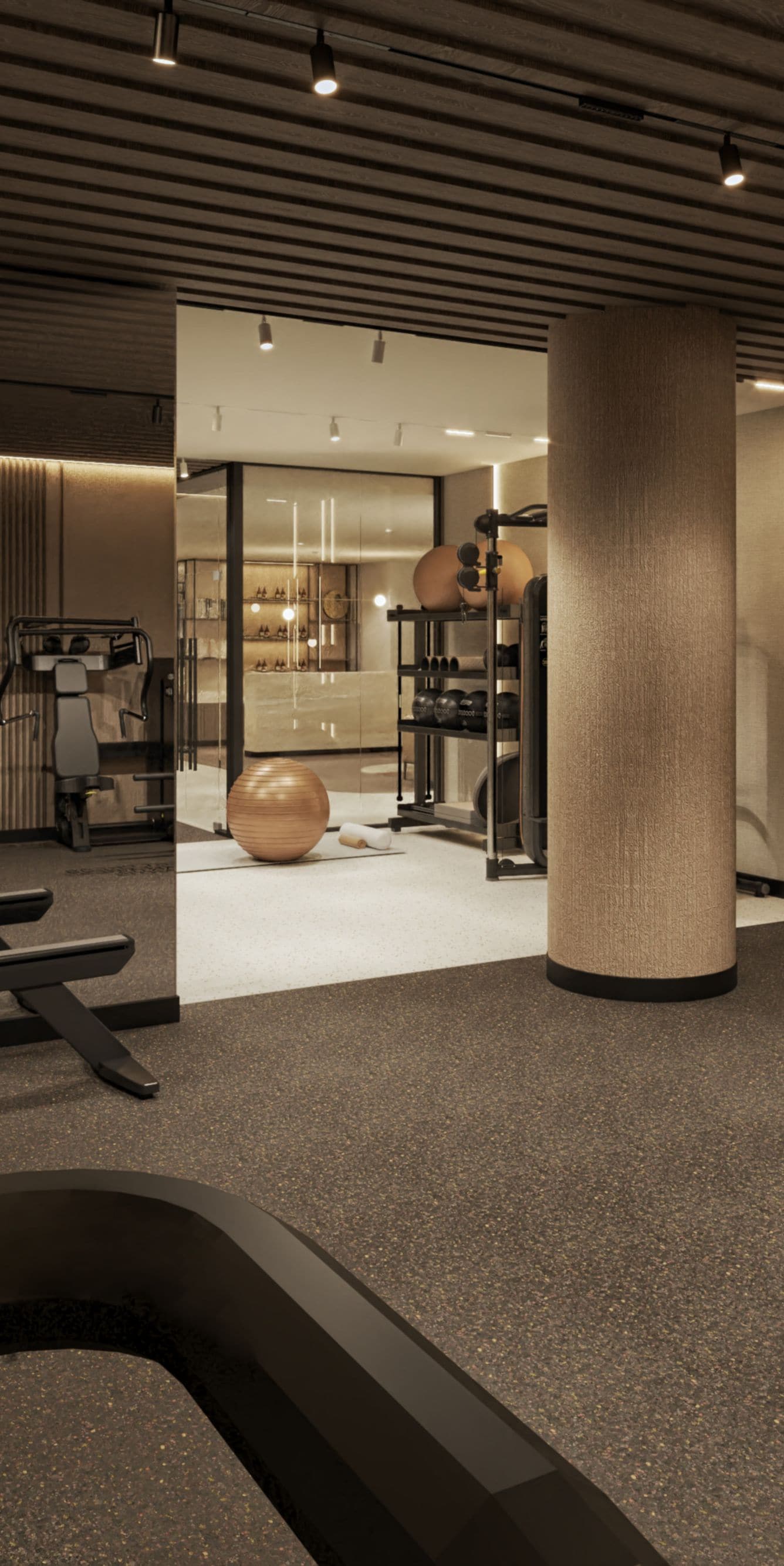 Fitness center with cardio and strength equipment