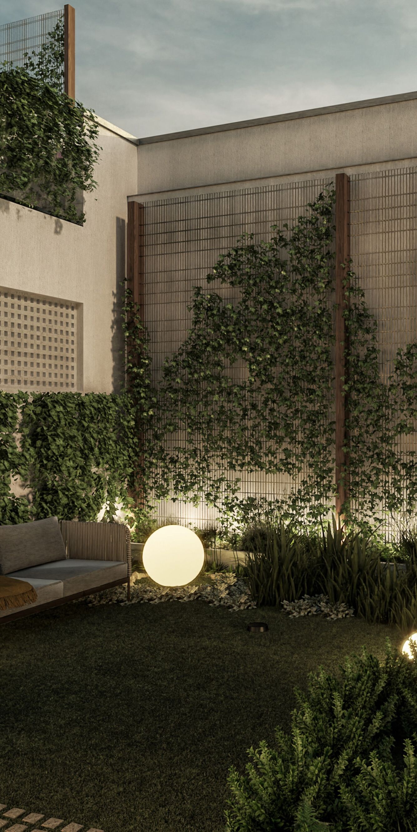 Hotel outisde patio with greenery
