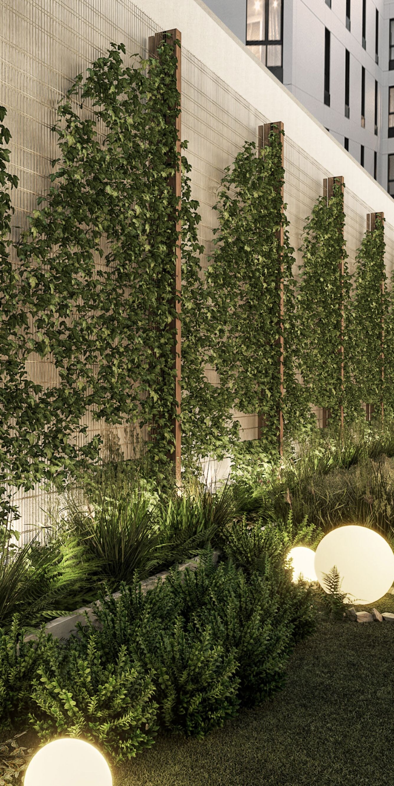 Hotel outside patio with greenery