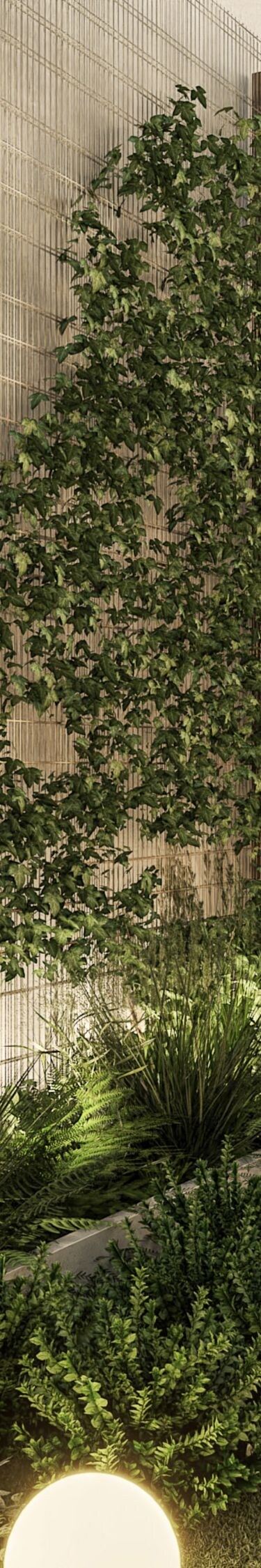 Hotel outside patio with greenery