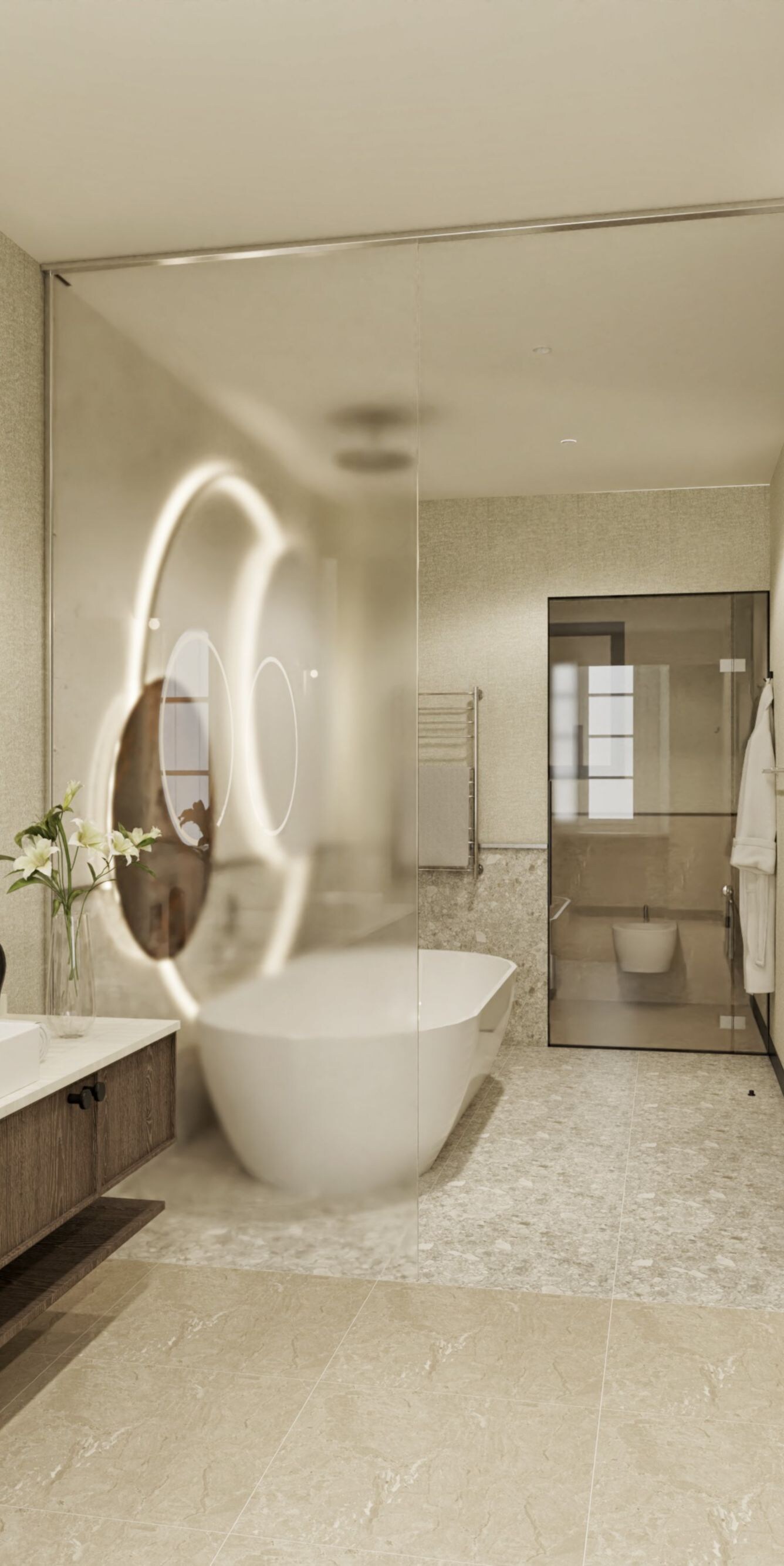 Principal Suite bathroom with bathtub and shower
