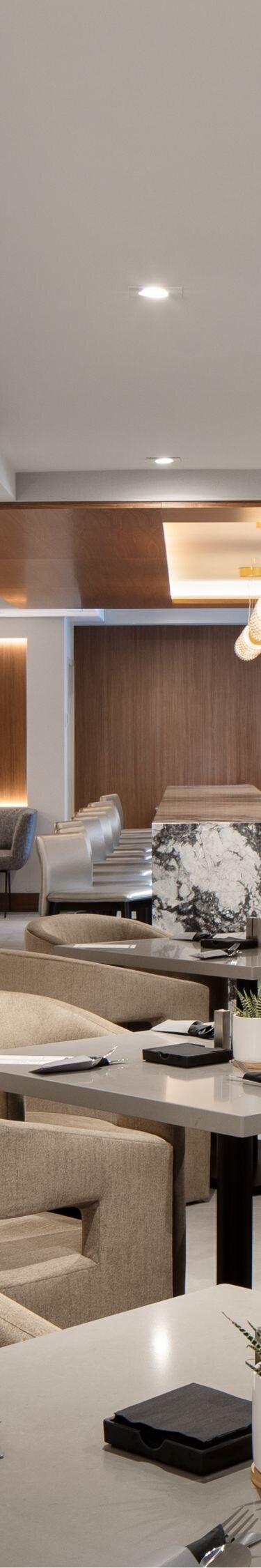 Experience a modern dining space designed for comf