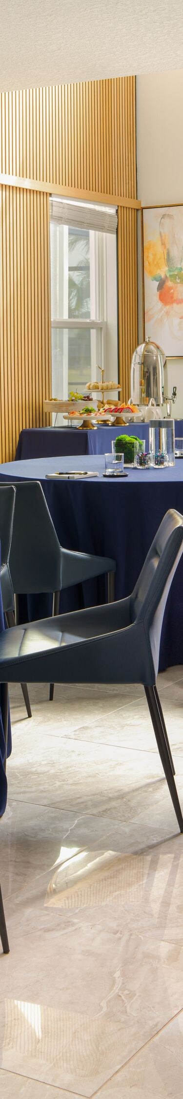 Conference room with table and chairs