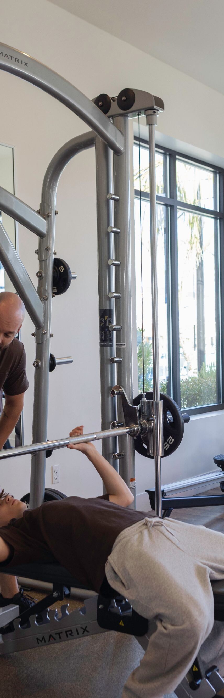 Fitness center with weight equipment