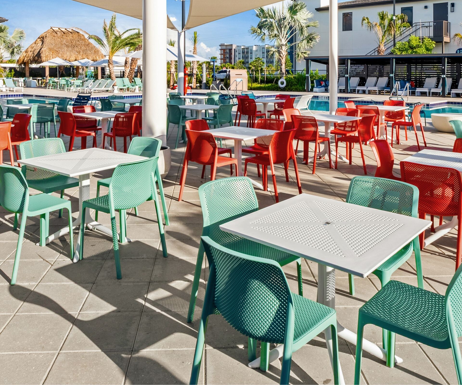 Outdoor patio at Orlando resort.