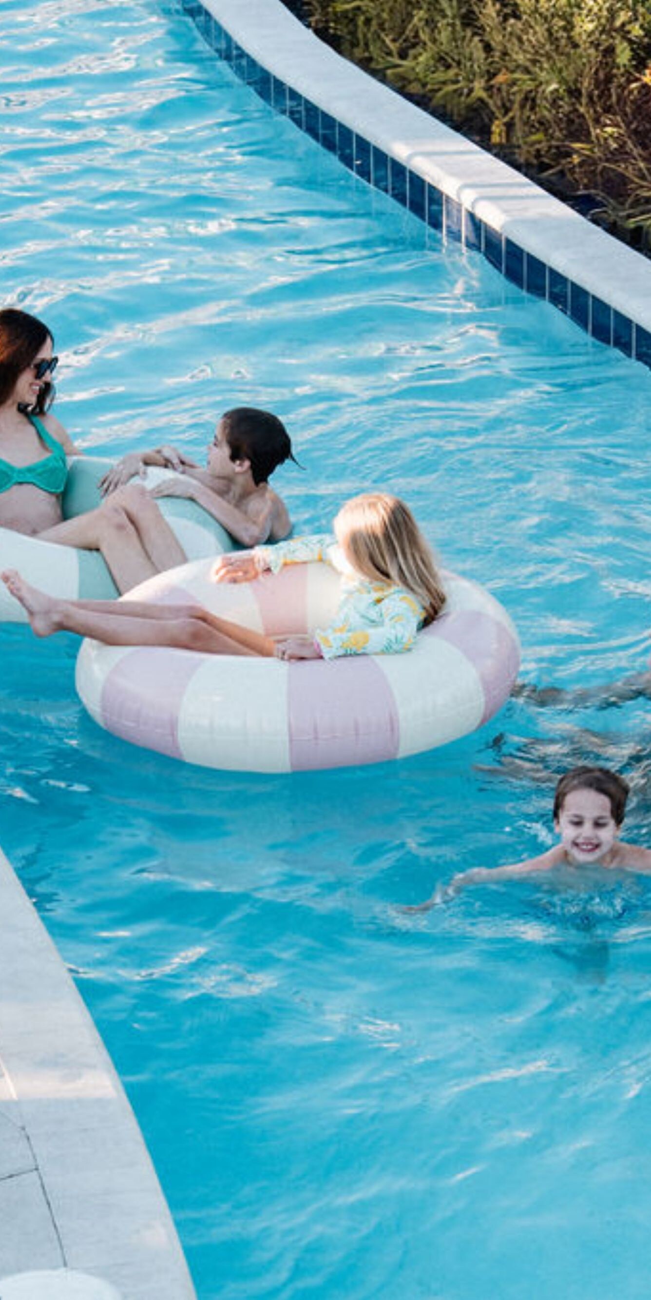 Family enjoys lazy river at Orlando resort