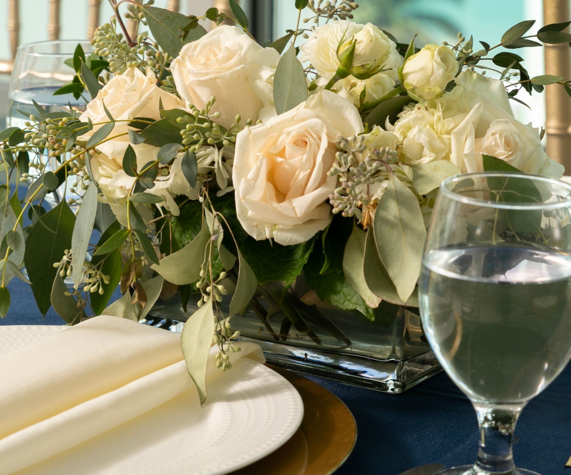 table placesetting and flowers