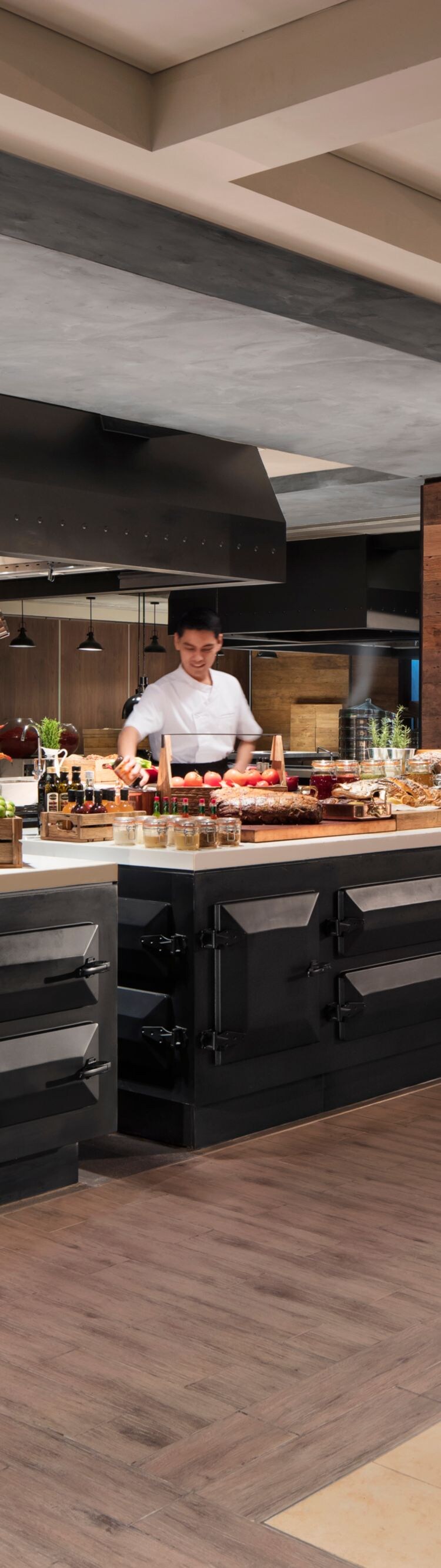อาหารเช้าที่ Goji Kitchen + Bar - เชฟสเตชัน