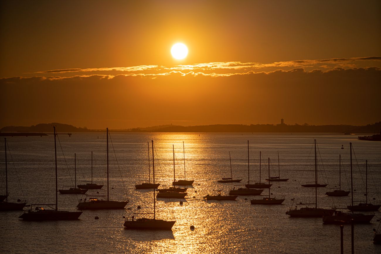 Boston Harbor Sunrise View