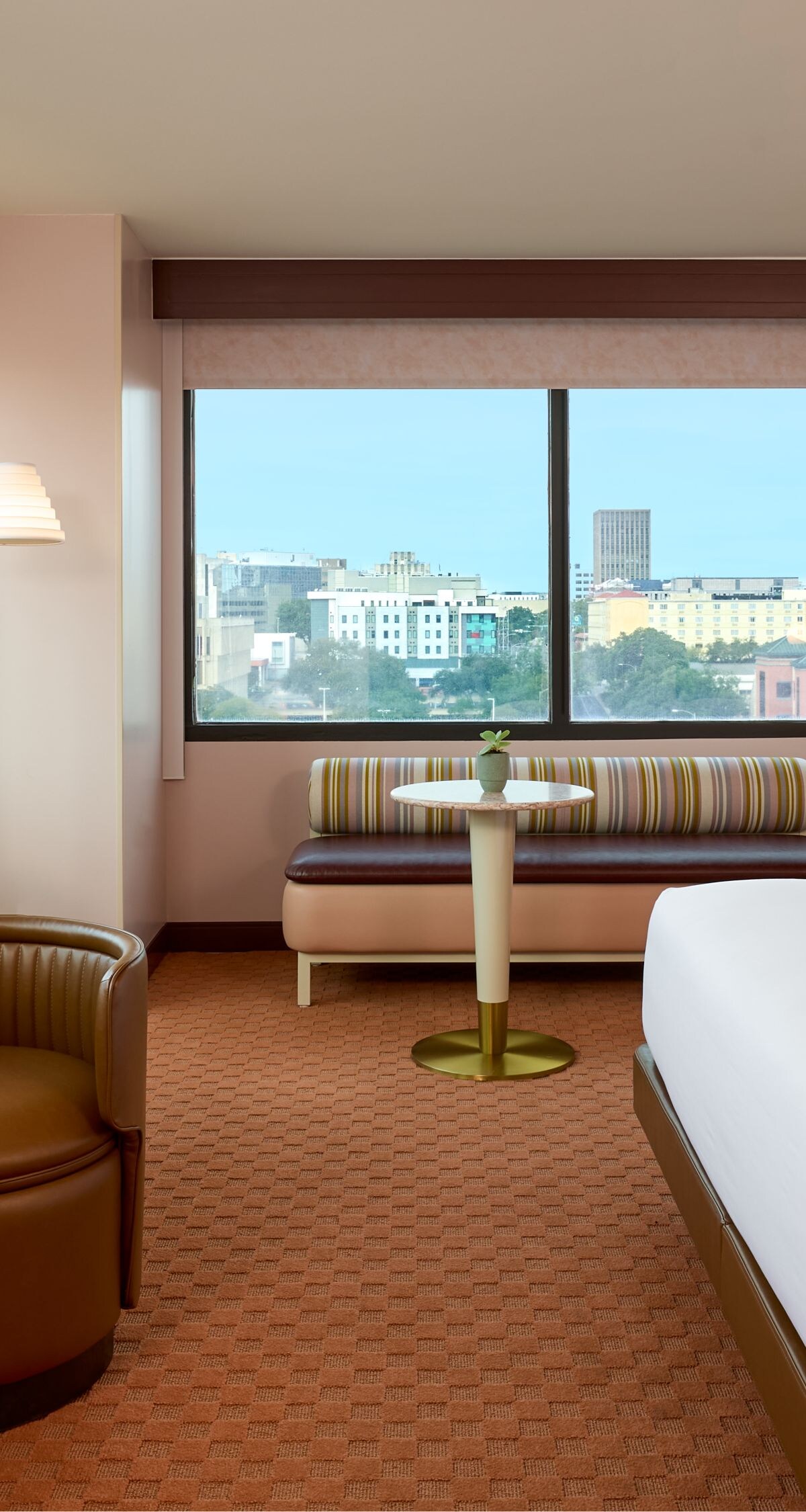 Corner guest room with views of Austin