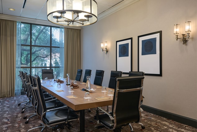 Boardroom with long table and seating
