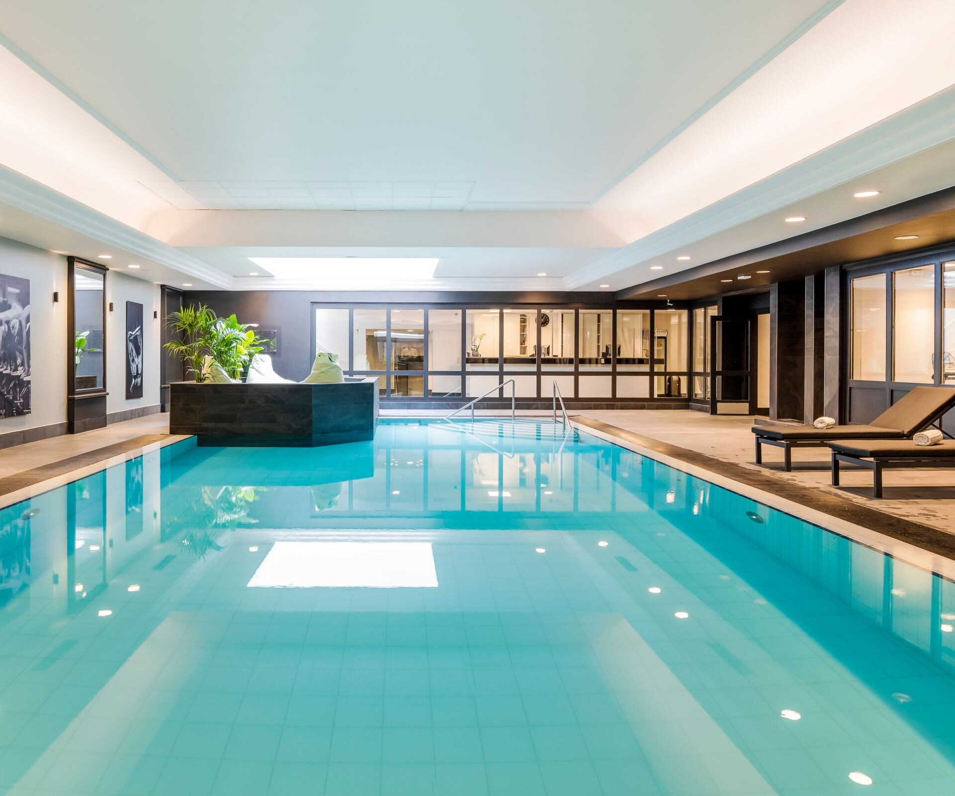Centered view of the interior pool