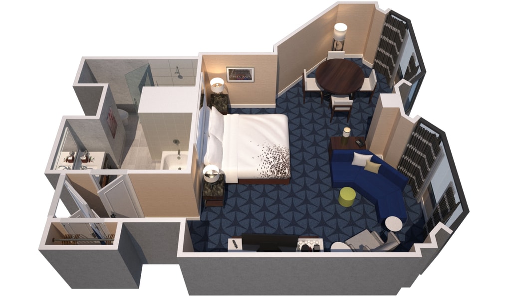 3D floorplan Deluxe Room