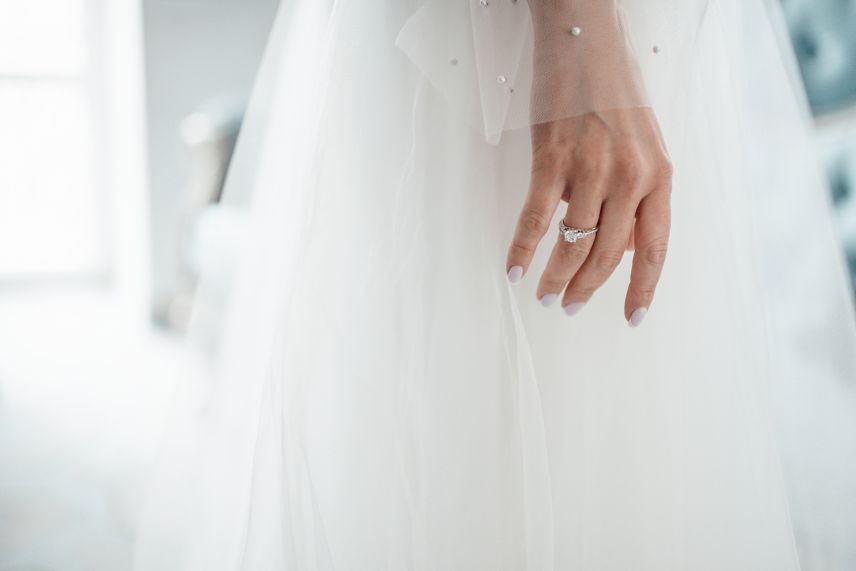 brides hand with a ring