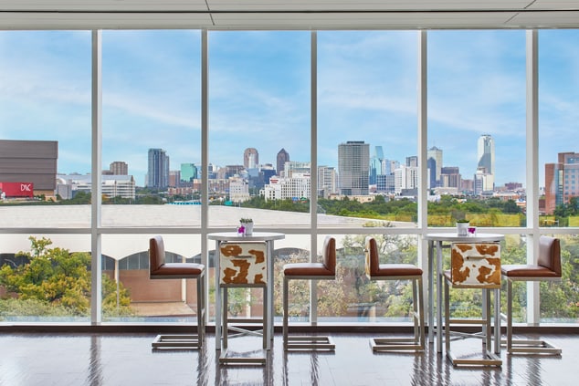 Metting room with view of Dallas skyline