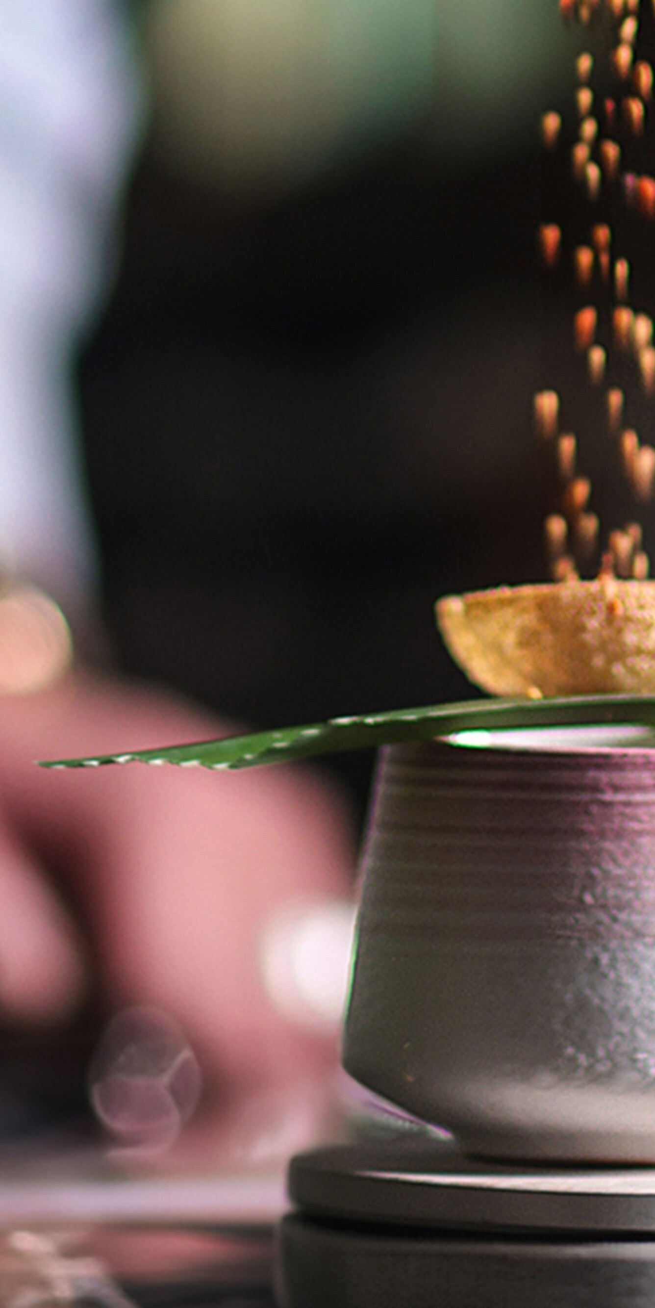 Garnish sprinkled over a balanced dish.