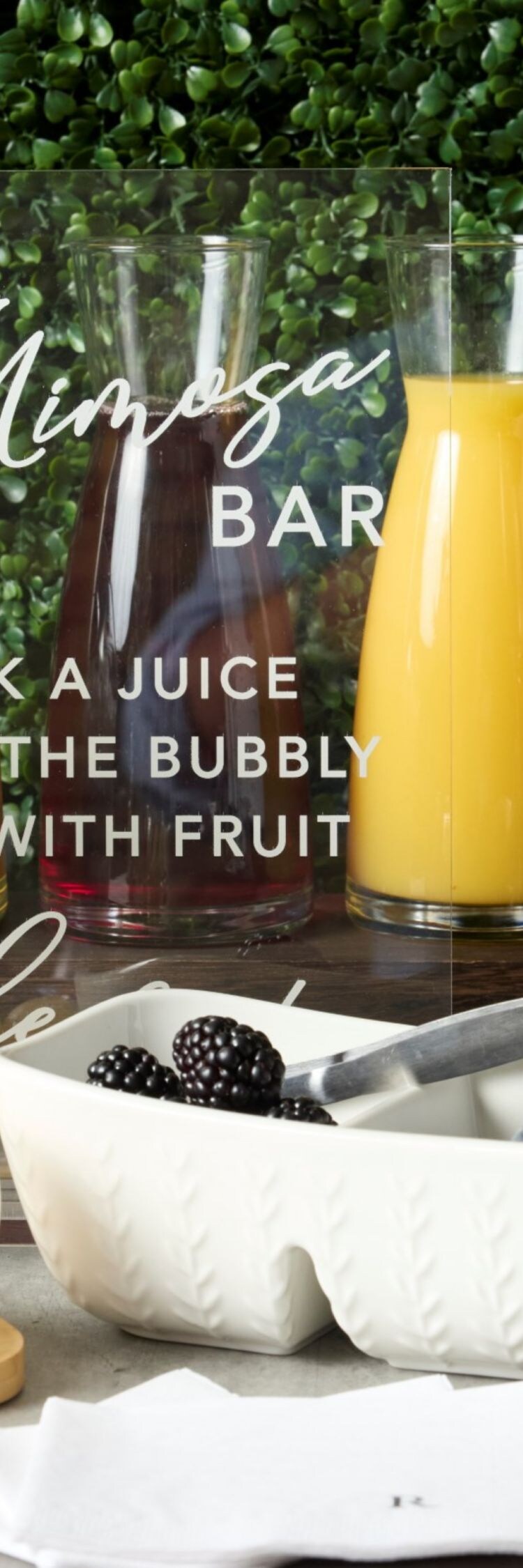 Mimosa Bar with juice and fruit