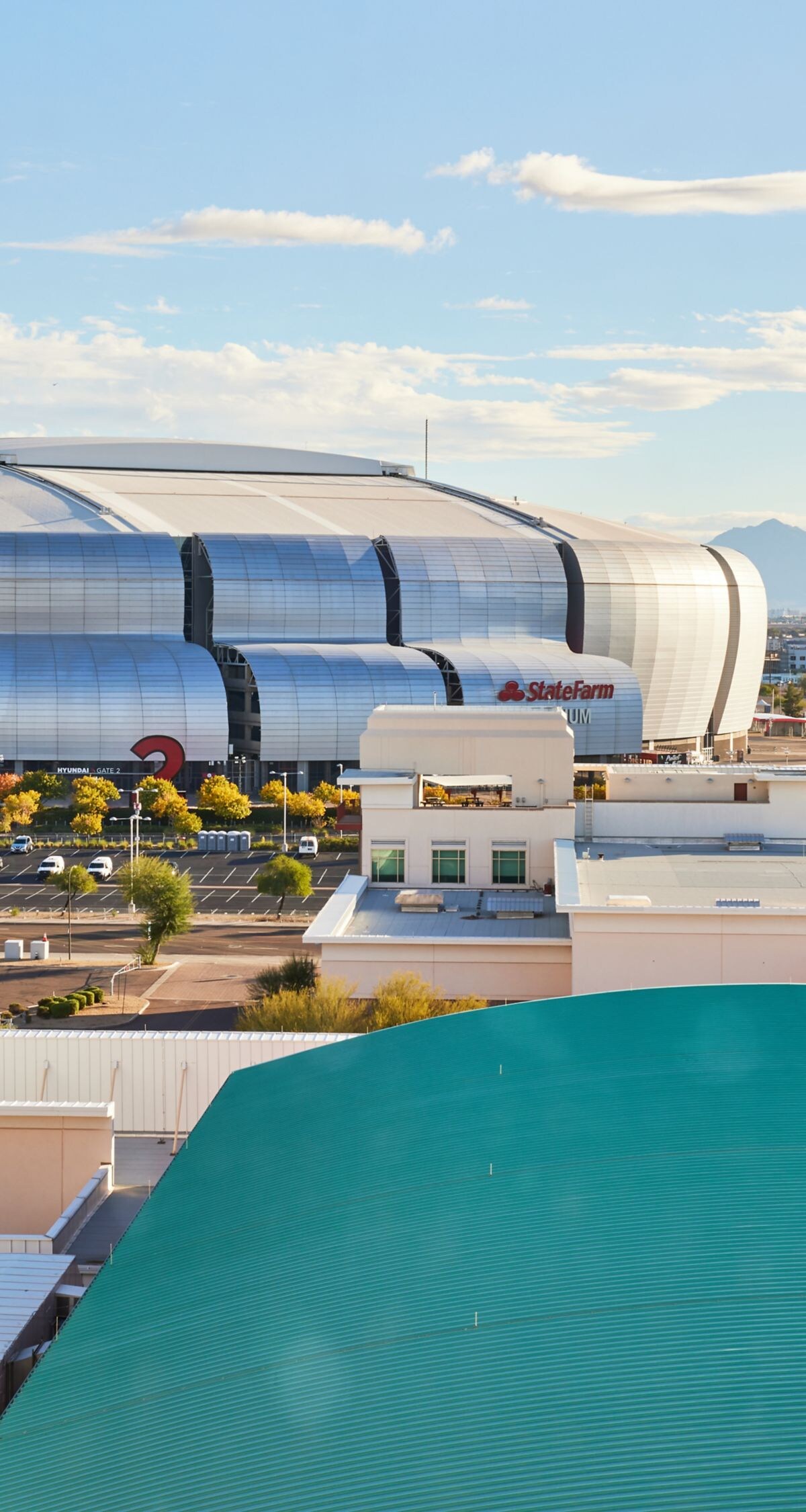 View of sports stadium from guest room