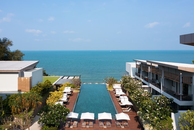 Resort facing ocean